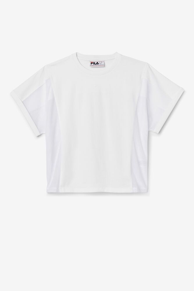 Fila T-Shirt Womens White - Amytis Mesh Panel - Philippines 1385746-HF